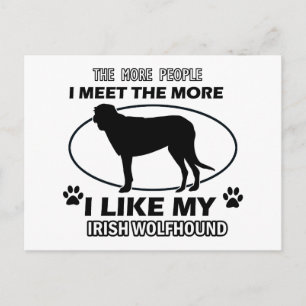 Funny irish wolfhound designs postcard