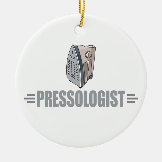 Funny Ironing Ceramic Ornament (Front)