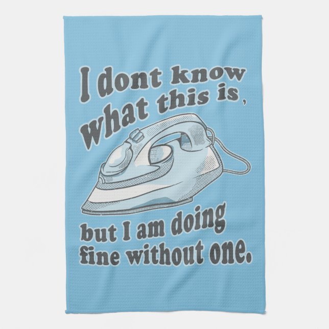 Funny ironing design I hate ironing Kitchen Towel (Vertical)