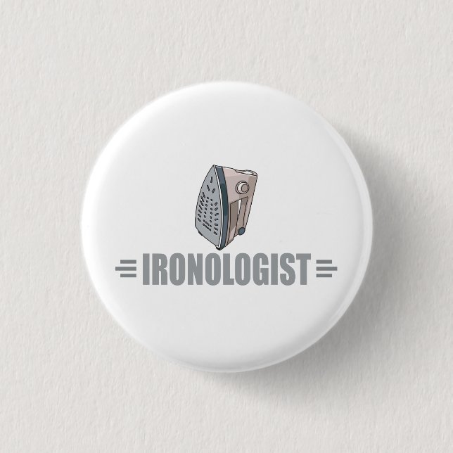 Funny Ironing Pinback Button (Front)