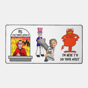 Funny IRS Joke Taxday Humor Humorous Devil Audit Desk Mat