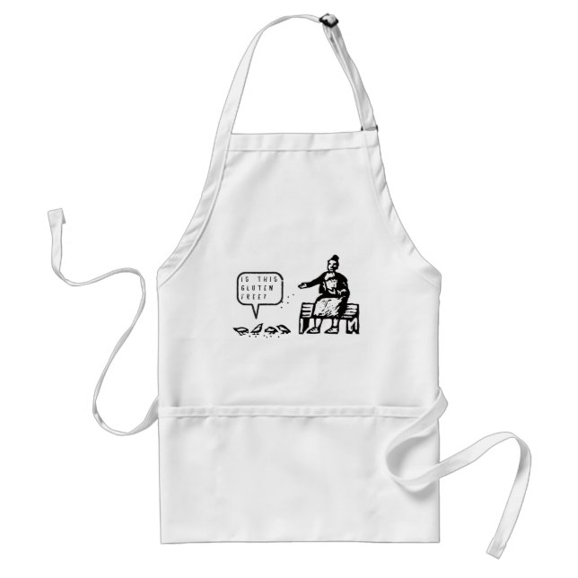 Funny Is This Gluten Free Birds Cartoon Adult Apron (Front)
