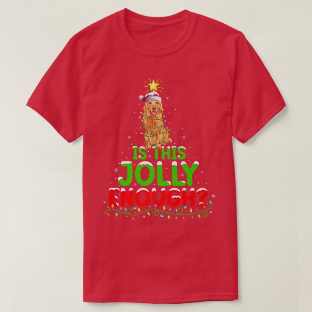 Funny Is This Jolly Enough Golden Retriever Christ T-Shirt (Design Front)