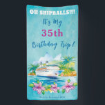 Funny Island Beach Birthday Cruise Ship Door Banner<br><div class="desc">The Tropical Cruise Ship Banner is perfect for those who want to celebrate their birthday in style. Our banner is created with watercolor art and features a cruise ship design that is sure to impress. It's the perfect way to decorate your stateroom door and make it easy to find your...</div>