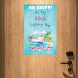 Funny Island Beach Birthday Cruise Ship Door Magnetic Dry Erase Sheet<br><div class="desc">The Tropical Cruise Ship Banner is perfect for those who want to celebrate their birthday in style. Our banner is created with watercolor art and features a cruise ship design that is sure to impress. It's the perfect way to decorate your stateroom door and make it easy to find your...</div>