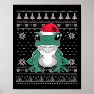 Funny Ison Dart Frog Ugly Christmas Sweater Santa Poster