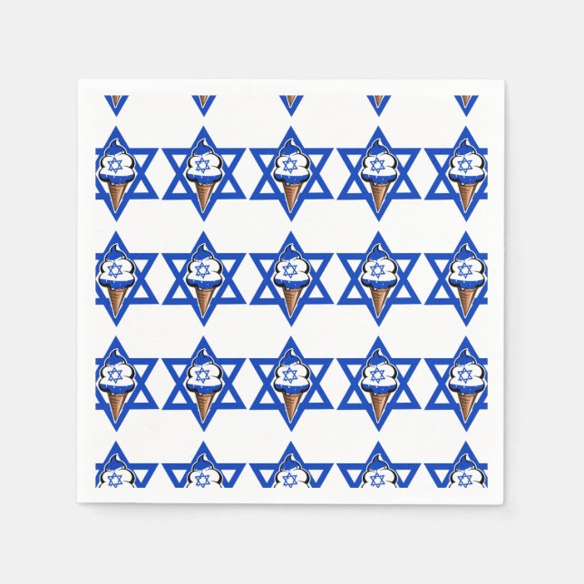 Funny Israeli flag ice cream Napkins (Front)