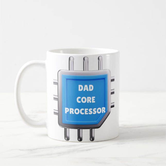 Funny IT Dad Gift Dad Core Processor Coffee Mug (Left)