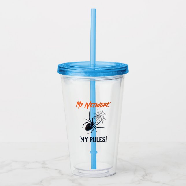 Funny IT Network Admin Humor Gift Acrylic Tumbler (Front)
