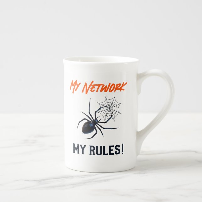 Funny IT Network Admin Humor Gift Bone China Mug (Right)