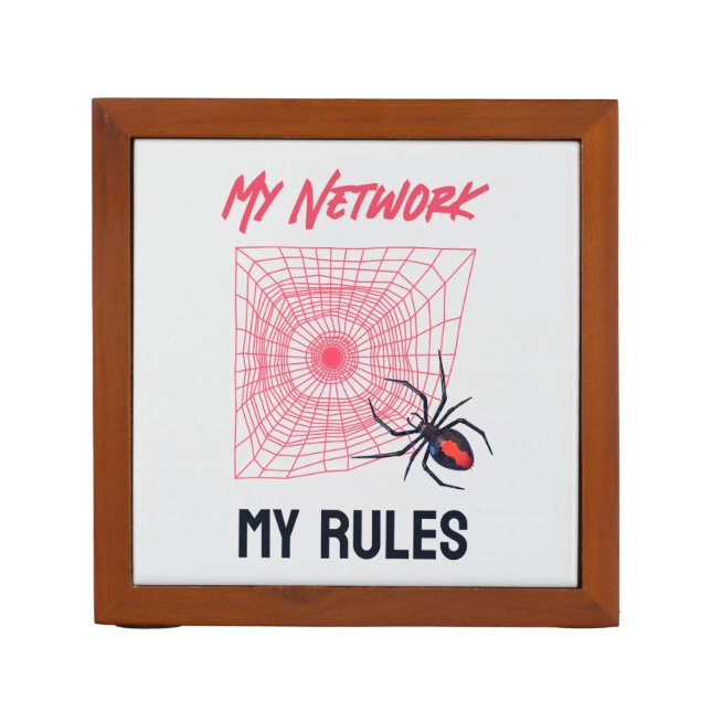 Funny IT Network Admin Humor Gift Desk Organizer (Front)