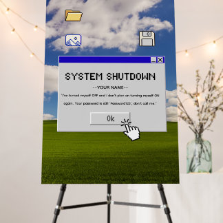 Funny IT Retirement System Shutdown Retro Office Foam Board