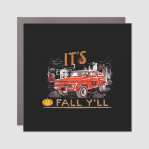 Funny It’s Fall Y’all Cute Gnomes Pumpkin Car Magnet