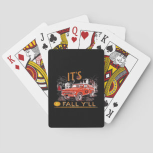 Funny It’s Fall Y’all Cute Gnomes Pumpkin Poker Cards