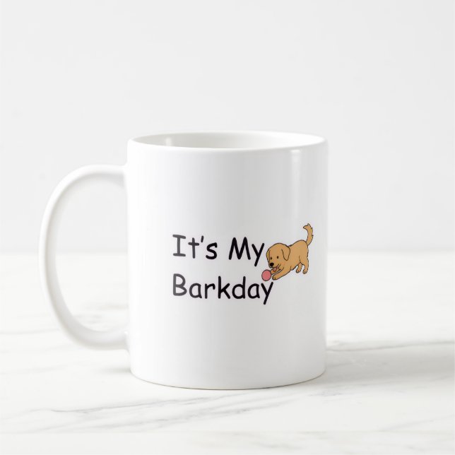 Funny It’s My Barkday Puppy Mug (Left)