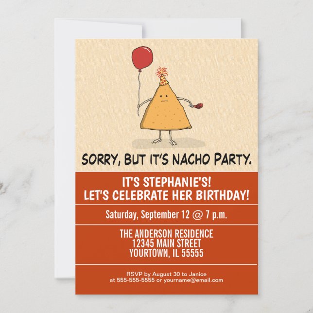 Funny It’s Nacho Party Birthday Invitation (Front)