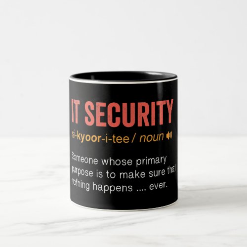 Funny IT Security Definition Two_Tone Coffee Mug