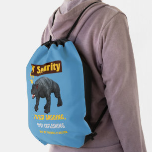 Funny IT Security Explaining Tech Humor Design Drawstring Bag