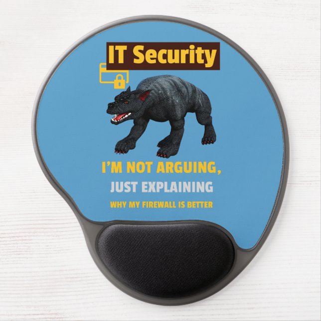 Funny IT Security Explaining Tech Humor Design Gel Mouse Pad (Front)
