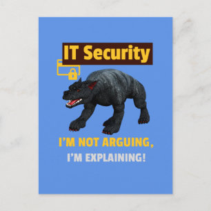 Funny IT Security Explaining Tech Humor Design Holiday Postcard