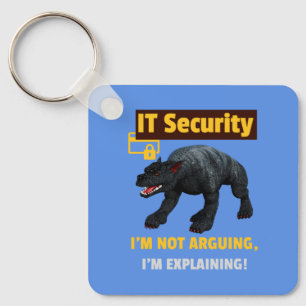 Funny IT Security Explaining Tech Humor Design Keychain