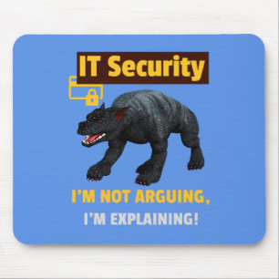 Funny IT Security Explaining Tech Humor Design Mouse Pad