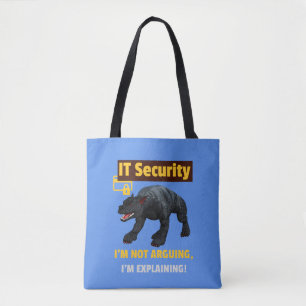 Funny IT Security Explaining Tech Humor Design Tote Bag