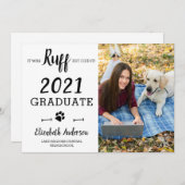 Funny It Was Ruff Dog Class Of 2021 Graduate Photo Announcement (Front/Back)