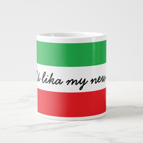 Funny Italian Accent and Flag Large Coffee Mug