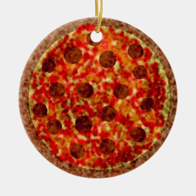 City-Souvenirs Pepperoni Pizza Christmas Ornament Porcelain Double Sided