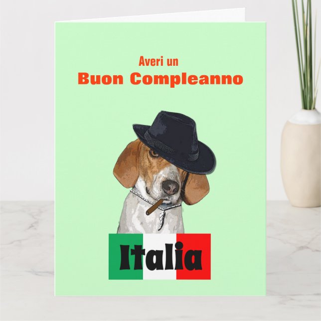 Funny Italian Birthday Mobster Charley Dog Card (Front)