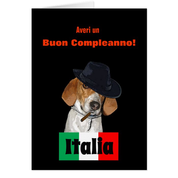 Funny Italian Birthday Mobster Charley Dog Card  Zazzle