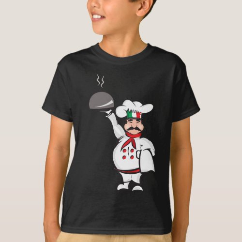 Funny Italian chef waiter Italy pizzeria food T_Shirt