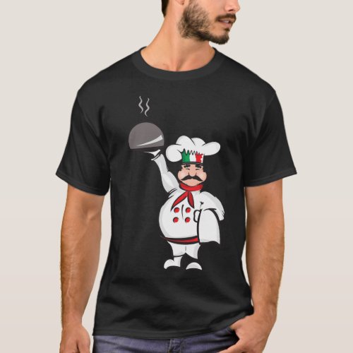 Funny Italian chef waiter Italy pizzeria food T_Shirt