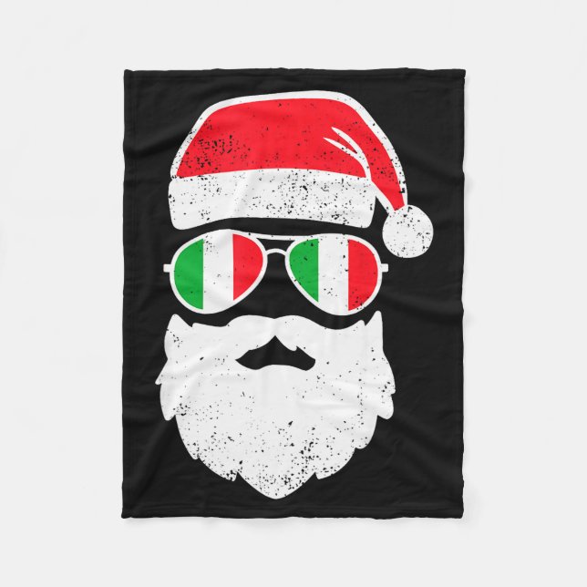 Funny Italian Christmas Pajama Funny Italian Match Fleece Blanket (Front)