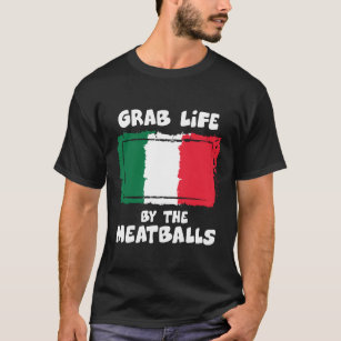 Funny Italian Gift Idea Meatball Italy Flag1 T-Shirt