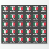Funny Italian Gift Idea Meatball Italy Flag1 Wrapping Paper (Flat)