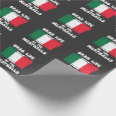 Funny Italian Gift Idea Meatball Italy Flag1 Wrapping Paper (Corner)