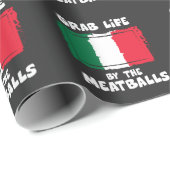 Funny Italian Gift Idea Meatball Italy Flag1 Wrapping Paper (Roll Corner)