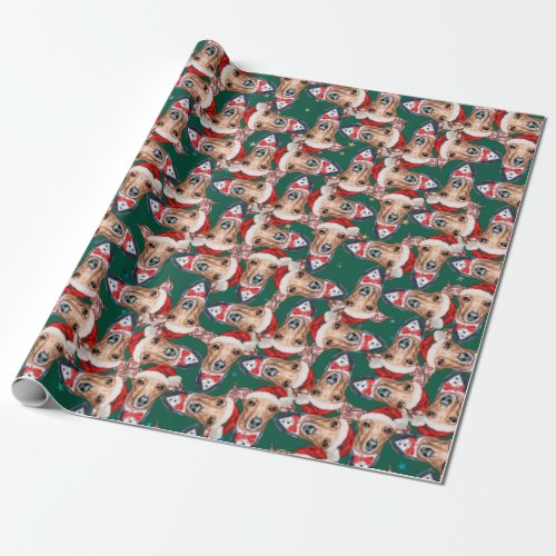 Funny Italian Greyhound Christmas Pattern Wrapping Paper