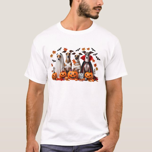 Funny Italian Greyhound Halloween Dog Lover T-Shirt (Front)
