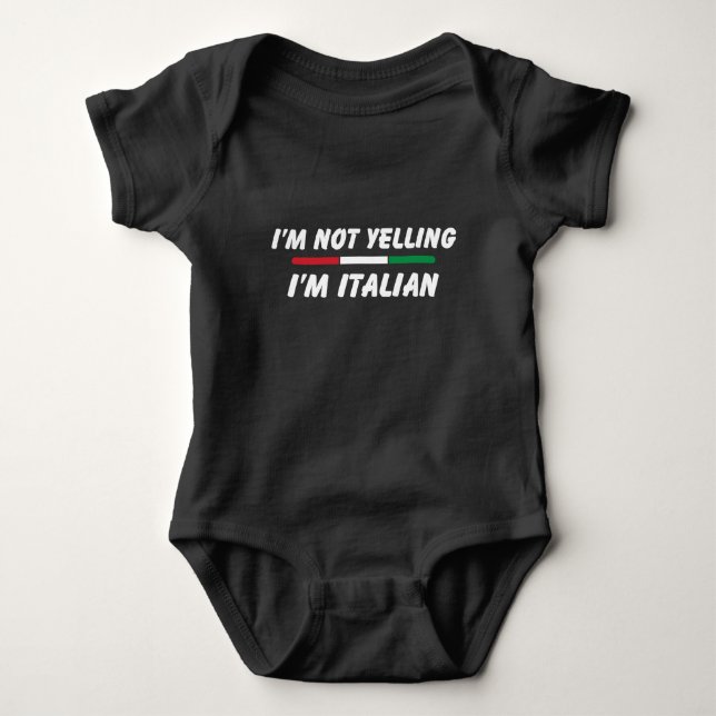 Funny Italian Joke, Italian American Family Baby Bodysuit (Front)