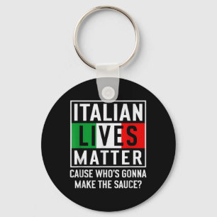 Funny Italian Lives Cook Novelty Gift Italy Flag Keychain
