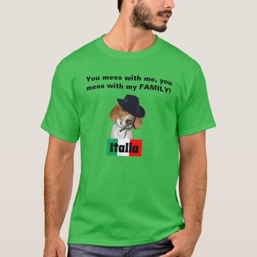 Funny Italian Mobster Charley Dog Tshirt