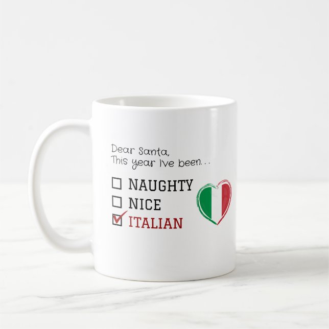 Funny Italian naughty nice Christmas Coffee Mug (Left)