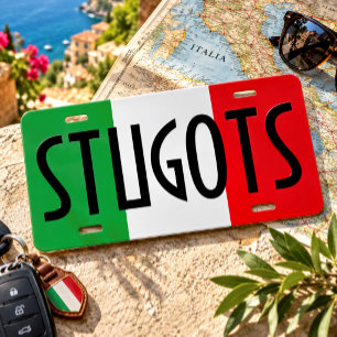 Funny Italian Stugots or Custom Word License Plate