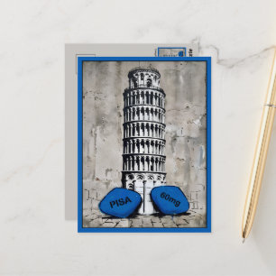 Funny Italian Themed Travel Postcard