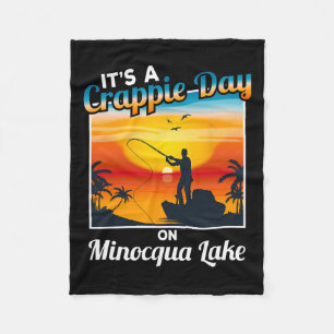 Funny It's A Crappie Day On Minocqua Lake Fleece Blanket