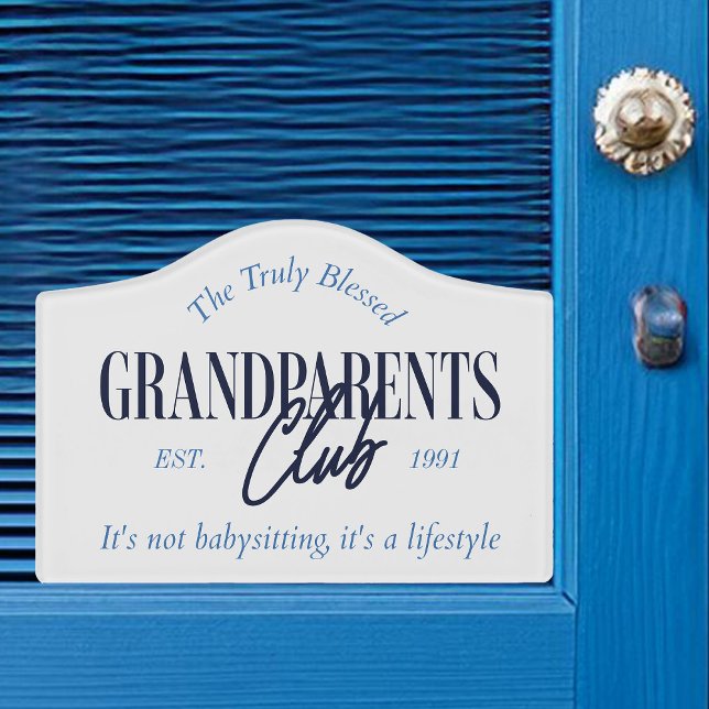 Funny It's a Lifestyle Grandparents Club Door Sign (Grandparents Club sign)