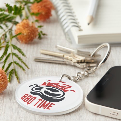 Funny Its BBQ time gift Keychain